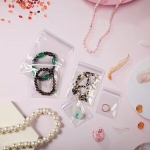 112 Pcs 3 Sizes PVC Jewelry Bag Clear Plastic Zippered Travel Storage Pouch